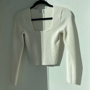 Abercrombie Long sleeve cream top size s